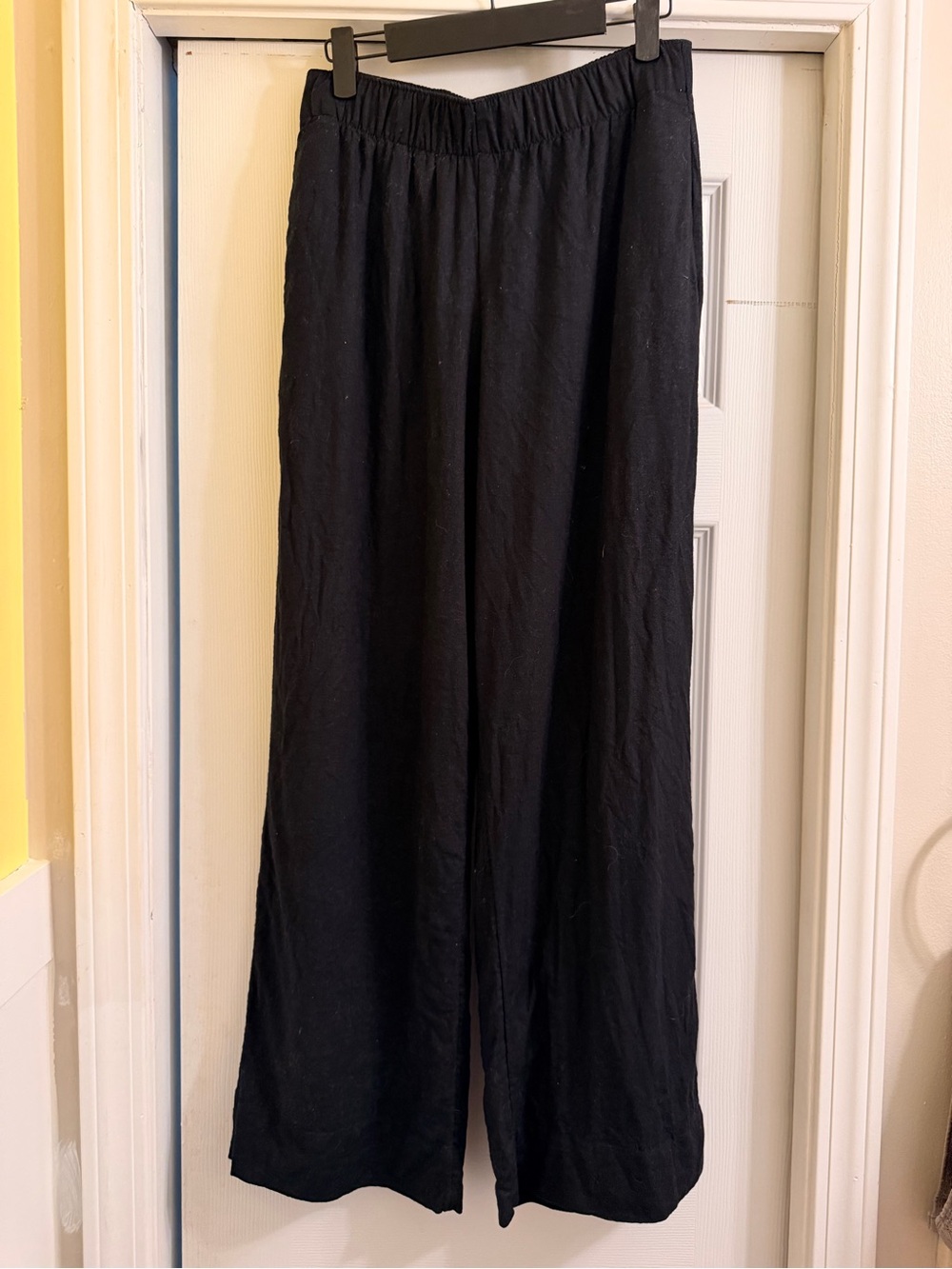 Abercrombie & Fitch Black Elastic Waist Wide-Leg Pants